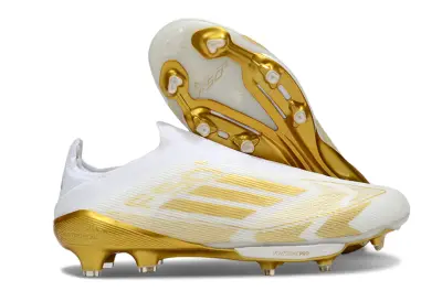 Adidas F50+ Elite Laceless Lightstrike Pro FG - White/Golden Blaze/Brilliant White