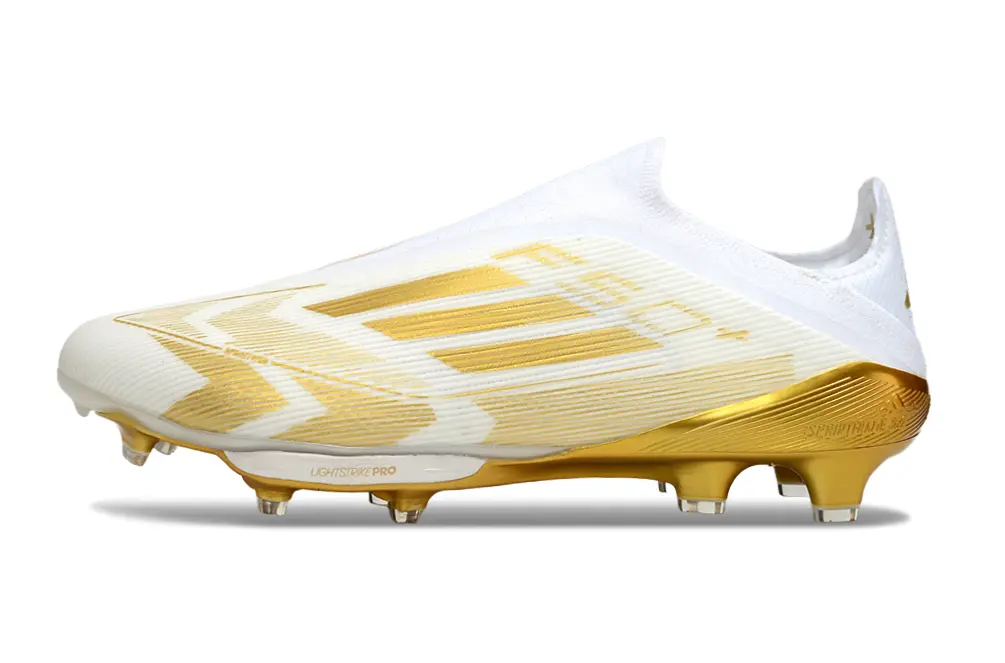 Adidas F50+ Elite Laceless Lightstrike Pro FG - White/Golden Blaze/Brilliant White