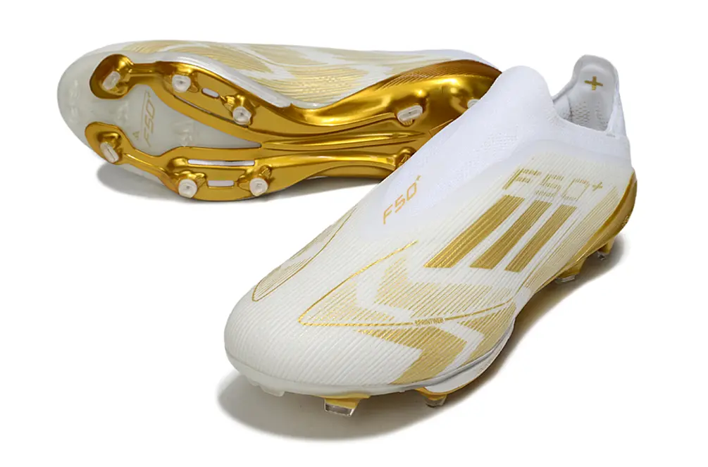 Adidas F50+ Elite Laceless Lightstrike Pro FG - White/Golden Blaze/Brilliant White