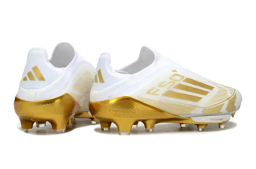 Adidas F50+ Elite Laceless Lightstrike Pro FG - White/Golden Blaze/Brilliant White