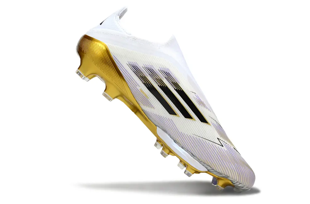 Adidas F50+ Elite Laceless Lightstrike Pro FG - White/Metallic Gold/Classic Black
