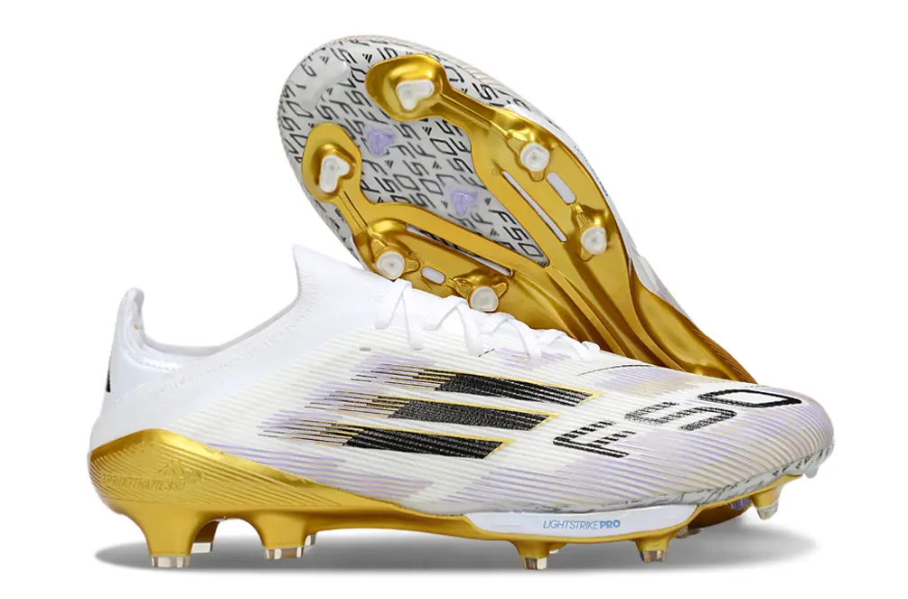 Adidas F50+ Elite Lightstrike Pro FG - White/Iridescent Gold/Black