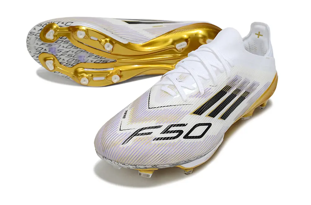 Adidas F50+ Elite Lightstrike Pro FG - White/Iridescent Gold/Black