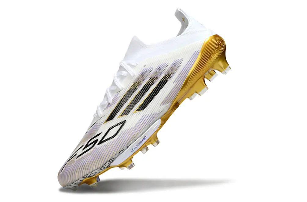 Adidas F50+ Elite Lightstrike Pro FG - White/Iridescent Gold/Black