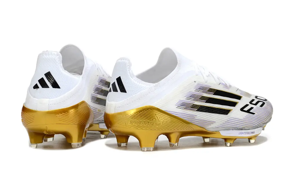 Adidas F50+ Elite Lightstrike Pro FG - White/Iridescent Gold/Black