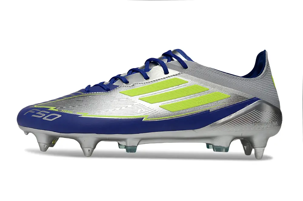 Messi x Adidas F50 Elite SG - Blue/Vibrant Yellow/Sleek Silver