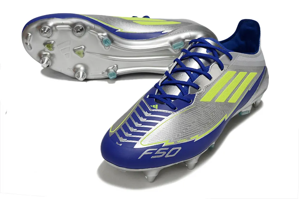 Messi x Adidas F50 Elite SG - Blue/Vibrant Yellow/Sleek Silver