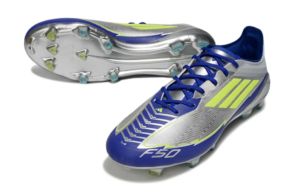 Messi x Adidas F50 Elite FG - Silver/Electric Yellow/Navy Blue