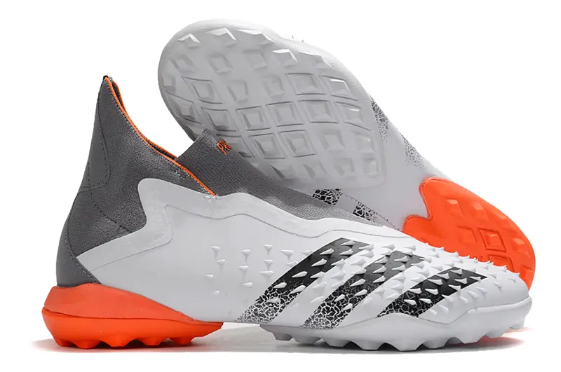 Adidas Predator Freak+ Laceless TF - White/Electric Orange/Charcoal Gray