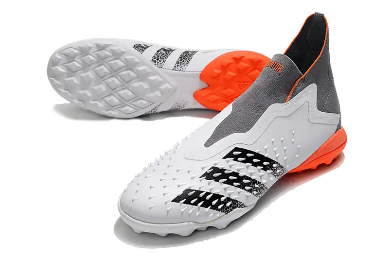 Adidas Predator Freak+ Laceless TF - White/Electric Orange/Charcoal Gray