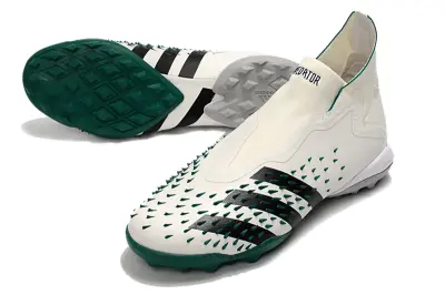 Adidas Predator Freak+ Laceless TF - White/Forest Green/Black