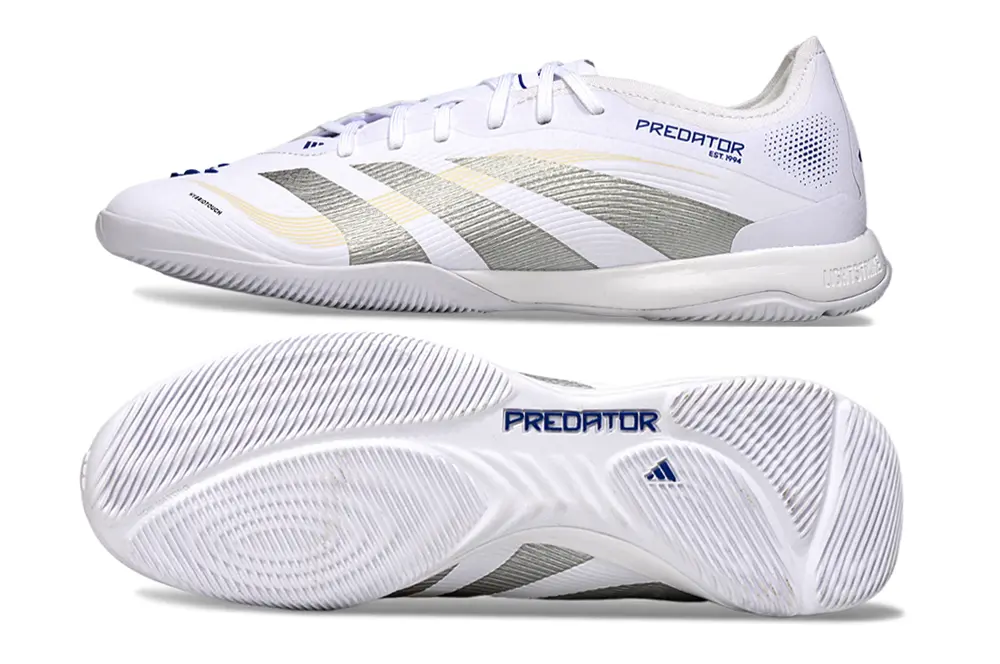 Adidas Predator 25 Elite IC - White/Metallic Silver/Light Yellow
