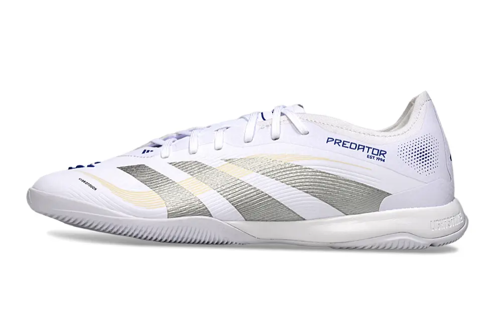 Adidas Predator 25 Elite IC - White/Metallic Silver/Light Yellow
