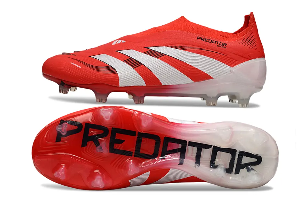 Adidas Predator 25 Elite Laceless FG - Red/Crimson Blaze/White Strike
