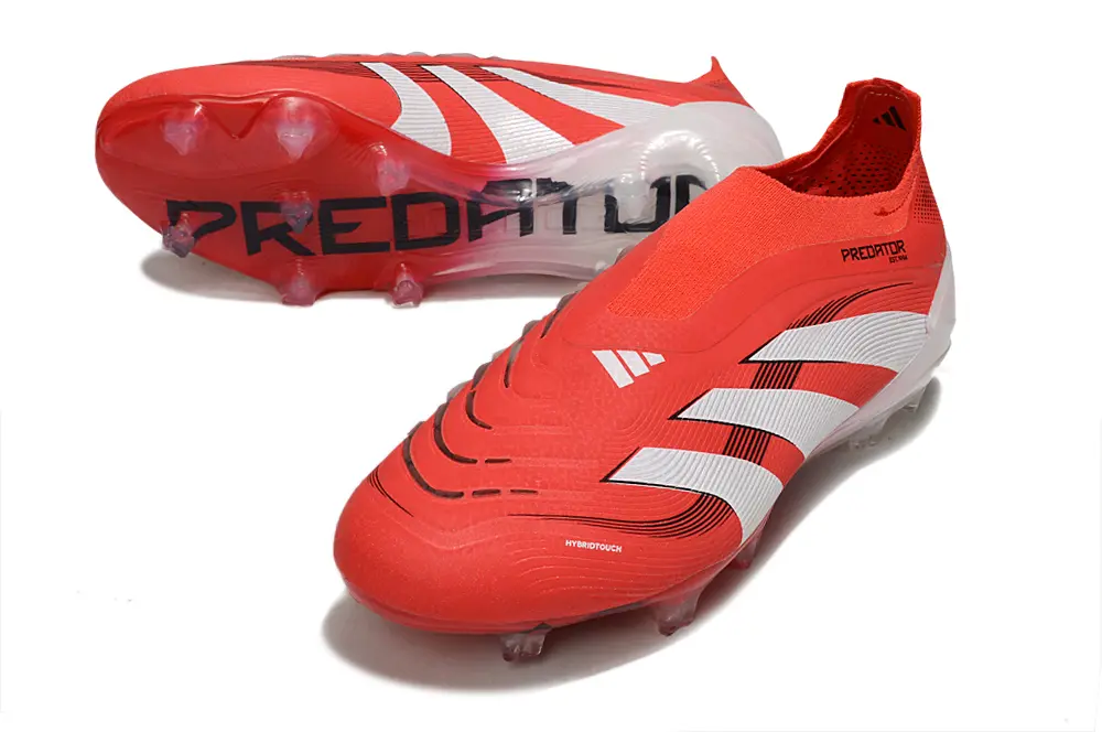 Adidas Predator 25 Elite Laceless FG - Red/Crimson Blaze/White Strike