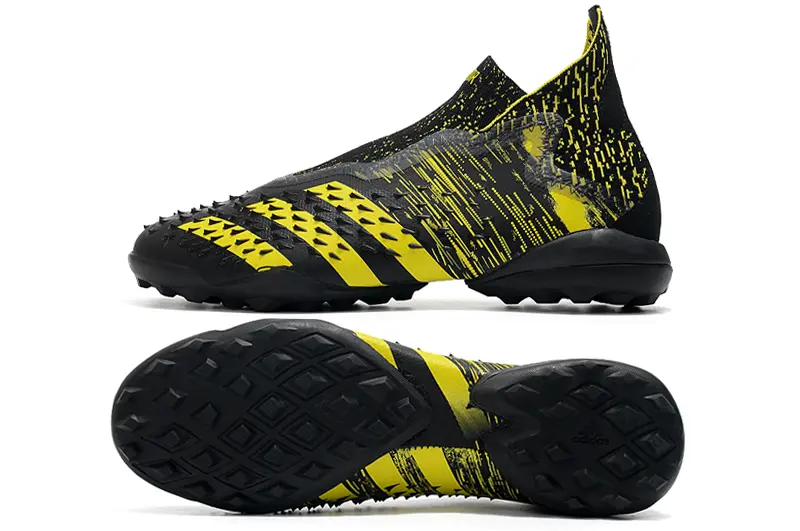 Adidas Predator Freak+ Laceless TF - Black/Vivid Yellow/Carbon Black