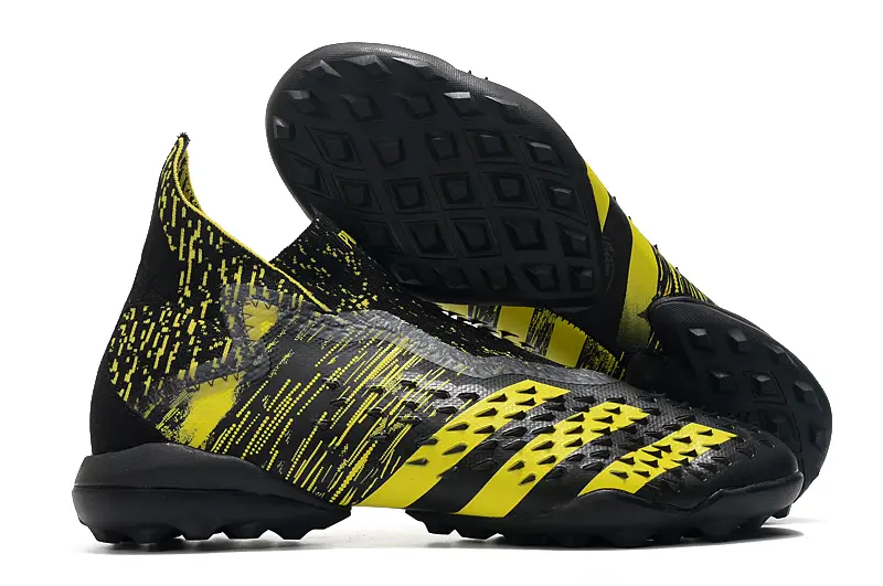 Adidas Predator Freak+ Laceless TF - Black/Vivid Yellow/Carbon Black
