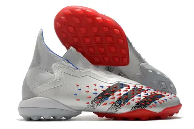 Adidas Predator Freak+ Laceless TF - Grey/Bright Red/Blue Accent