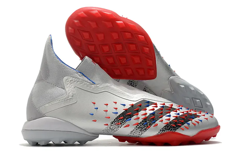 Adidas Predator Freak+ Laceless TF - Grey/Bright Red/Blue Accent