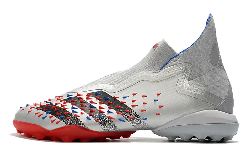 Adidas Predator Freak+ Laceless TF - Grey/Bright Red/Blue Accent