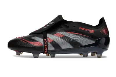 Adidas Predator 25 Elite Foldover Tongue FG - Black/Crimson Red/Steel Grey
