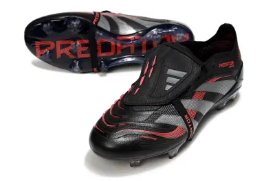 Adidas Predator 25 Elite Foldover Tongue FG - Black/Crimson Red/Steel Grey