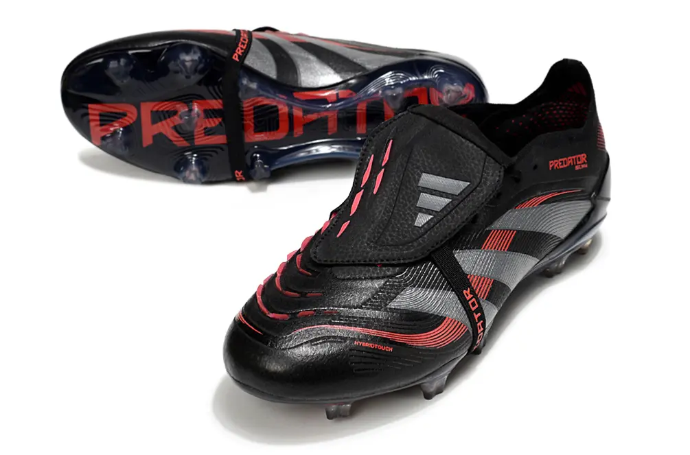 Adidas Predator 25 Elite Foldover Tongue FG - Black/Crimson Red/Steel Grey