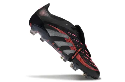 Adidas Predator 25 Elite Foldover Tongue FG - Black/Crimson Red/Steel Grey