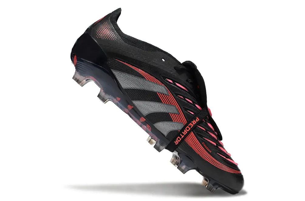 Adidas Predator 25 Elite Foldover Tongue FG - Black/Crimson Red/Steel Grey