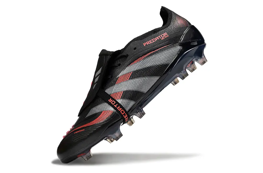 Adidas Predator 25 Elite Foldover Tongue FG - Black/Crimson Red/Steel Grey