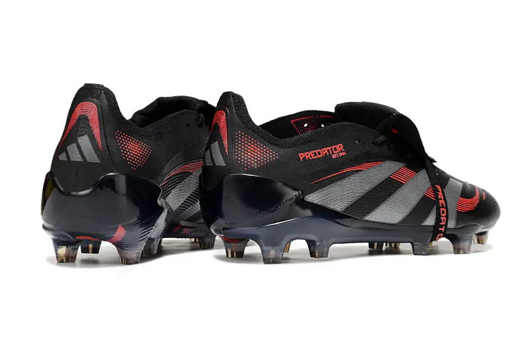 Adidas Predator 25 Elite Foldover Tongue FG - Black/Crimson Red/Steel Grey