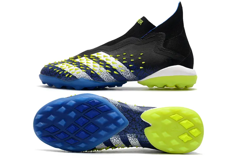 Adidas Predator Freak+ Laceless TF - Black/Electric Blue/Neon Yellow