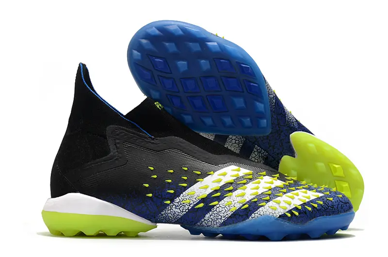 Adidas Predator Freak+ Laceless TF - Black/Electric Blue/Neon Yellow