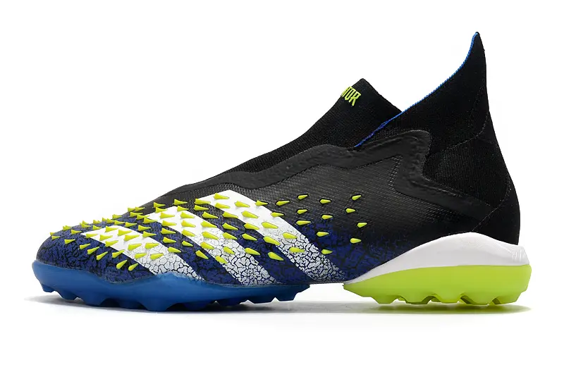 Adidas Predator Freak+ Laceless TF - Black/Electric Blue/Neon Yellow