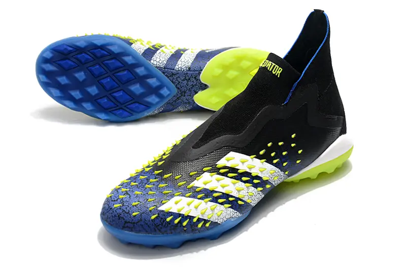 Adidas Predator Freak+ Laceless TF - Black/Electric Blue/Neon Yellow