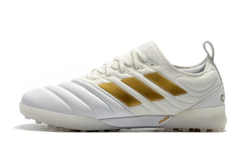 Adidas Copa 19.1 TF - White/Golden Accents/Sleek Design