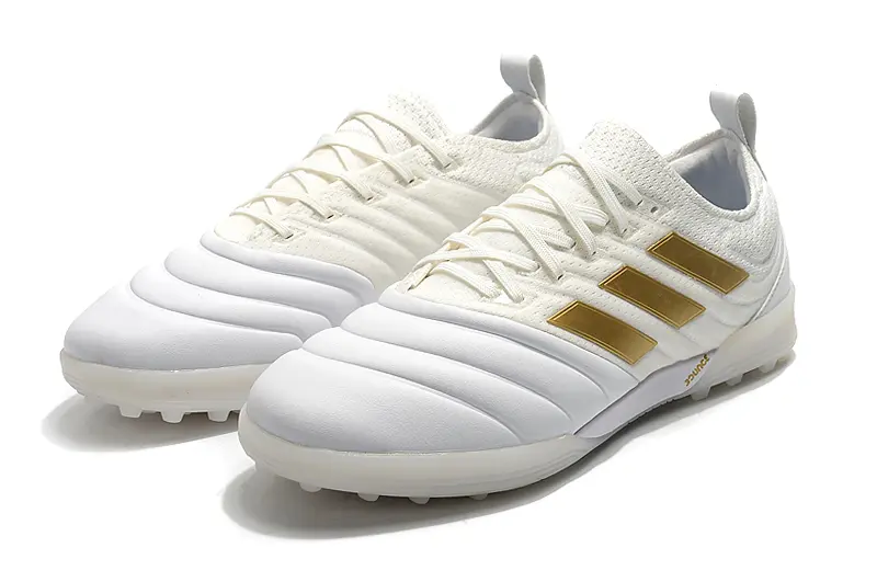 Adidas Copa 19.1 TF - White/Golden Accents/Sleek Design
