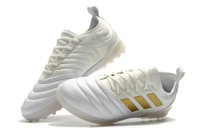 Adidas Copa 19.1 TF - White/Golden Accents/Sleek Design