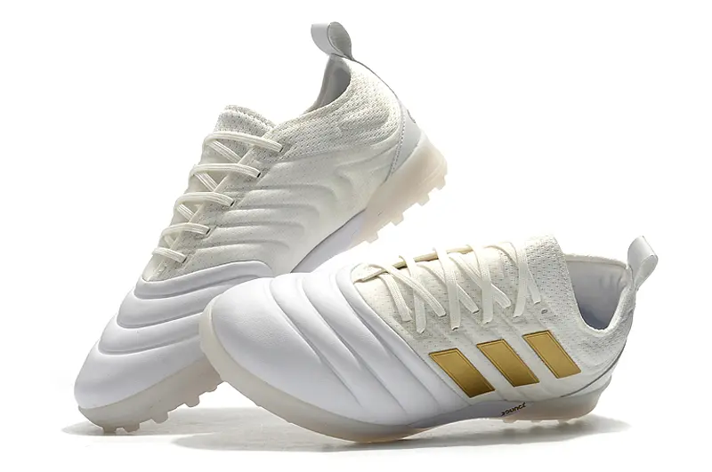 Adidas Copa 19.1 TF - White/Golden Accents/Sleek Design