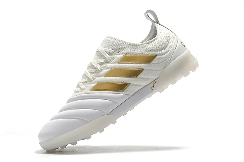 Adidas Copa 19.1 TF - White/Golden Accents/Sleek Design