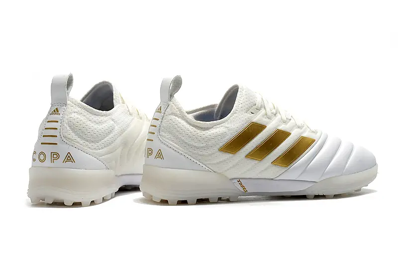 Adidas Copa 19.1 TF - White/Golden Accents/Sleek Design