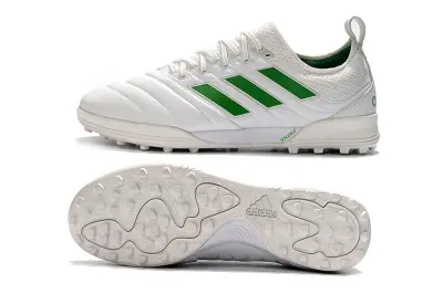 Adidas Copa 19.1 TF - White/Green Accents/Fresh White