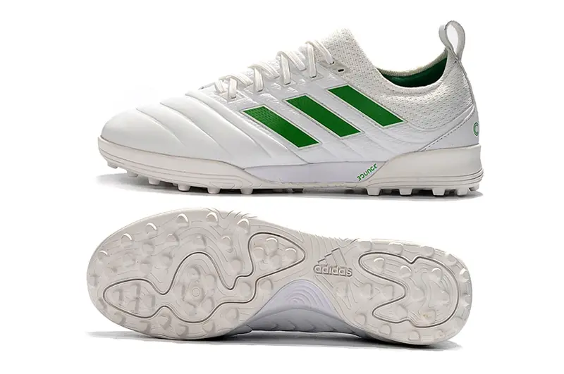 Adidas Copa 19.1 TF - White/Green Accents/Fresh White