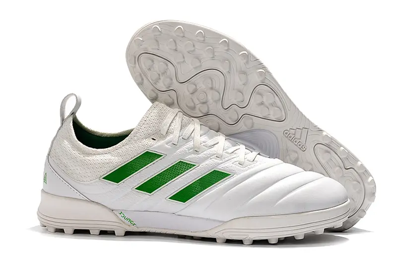 Adidas Copa 19.1 TF - White/Green Accents/Fresh White