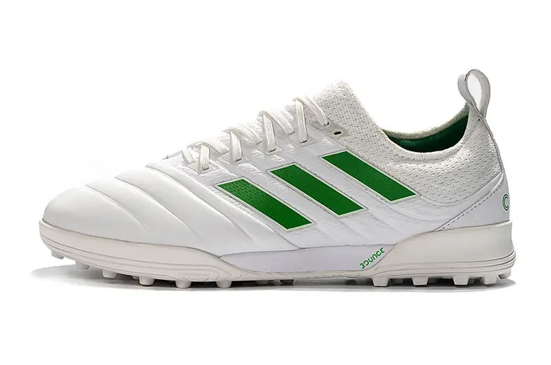 Adidas Copa 19.1 TF - White/Green Accents/Fresh White