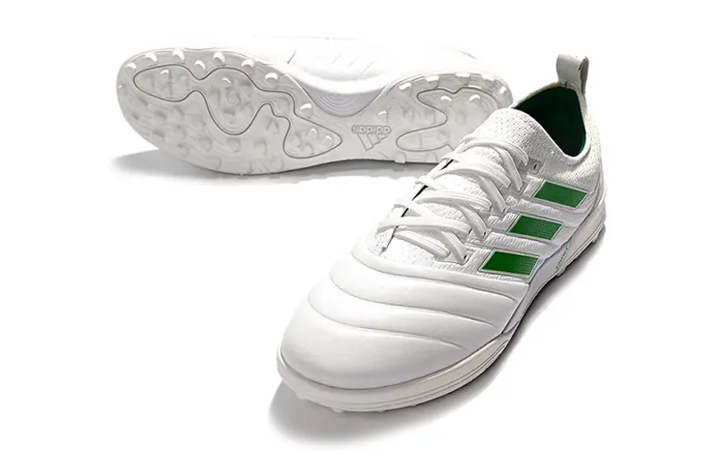 Adidas Copa 19.1 TF - White/Green Accents/Fresh White
