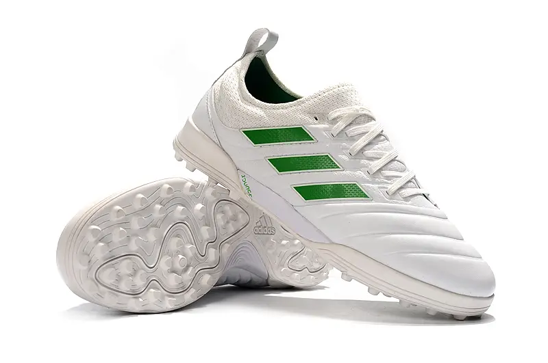 Adidas Copa 19.1 TF - White/Green Accents/Fresh White