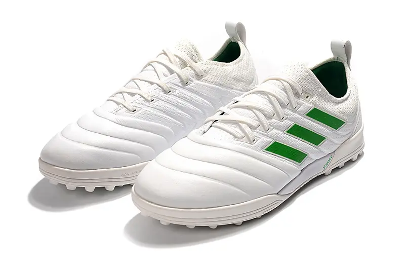 Adidas Copa 19.1 TF - White/Green Accents/Fresh White