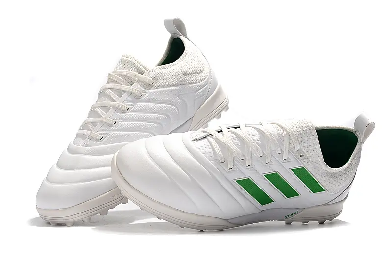 Adidas Copa 19.1 TF - White/Green Accents/Fresh White