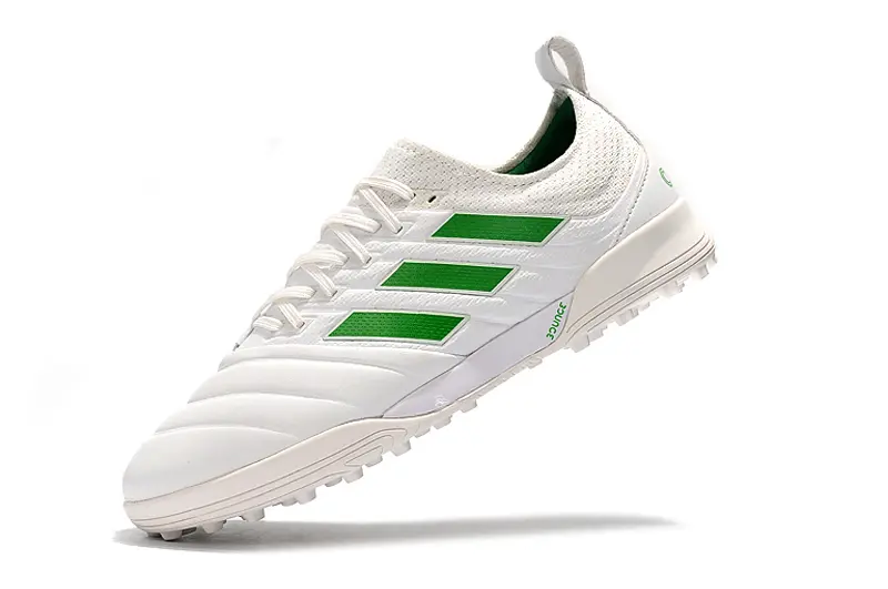 Adidas Copa 19.1 TF - White/Green Accents/Fresh White